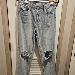 PISTOLA Trendy Distressed Boyfriend Fit Light Comfy Denim Blue Jeans Size 29